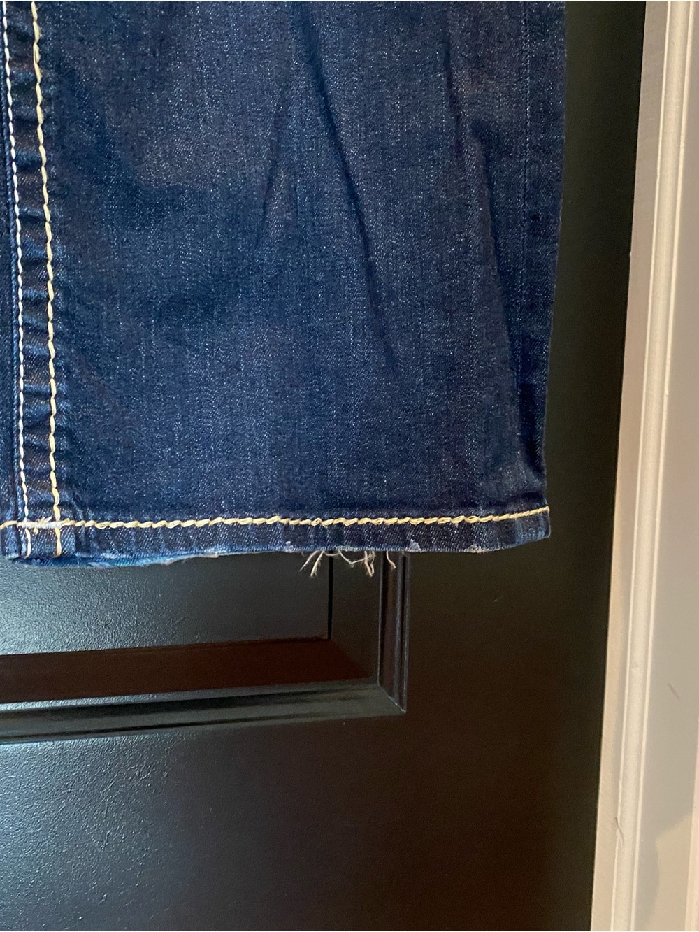 Rock Revival Arran Men’s Bootcut Jeans in Dark Blue with Contrast Stitching - Picture 9 of 12